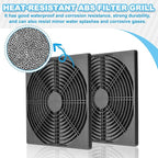 PATIKIL 200mm Fan Filter Grill, 6 Pcs Plastic Ventilation Dustproof Grill Cover Cooling Ventilator with Screws for Industry Workshop Computer Case Refrigerators Air Conditioning, Black