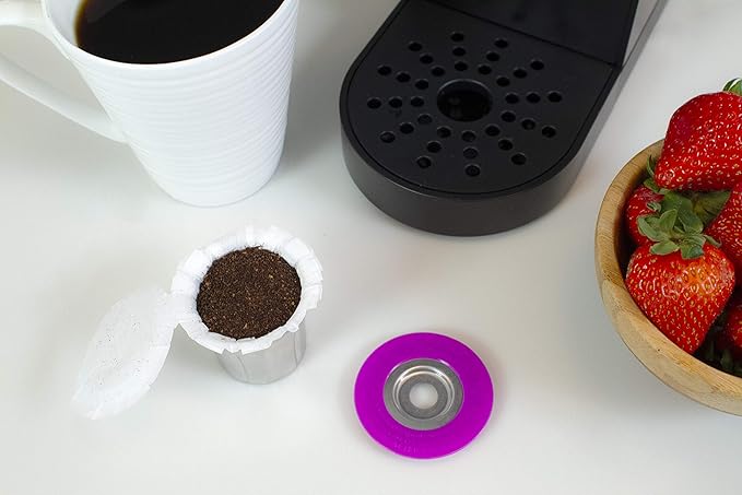 EZ-Cup Stainless Steel 1-Stream Reusable K Cup Coffee Pod for Keurig + 25 Disposable Paper Filters - Refillable Capsule Compatible with Keurig and Other Select Coffee Makers