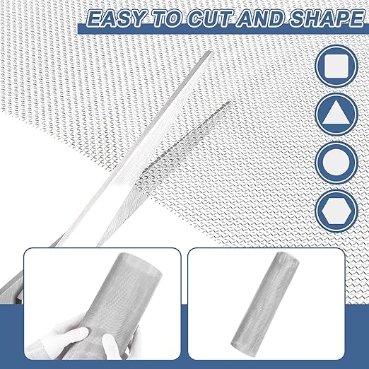 uxcell 20 Mesh 48" x 16" Woven Wire Mesh, 304 Stainless Steel Air Vent Filter Screen, Window Screen Mesh for DIY Projects Vents Cover Filtration Animals Fence