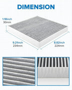 PHILTOP Premium Cabin Air Filter, Replacement for CF10134, Accord, Ridgeline, Civic, Pilot, Odyssey, CR-V, Passport, Crosstour, MDX, RDX, TSX, TL, RL, ILX, RLX, TLX, ZDX, Includes Activated Carbon