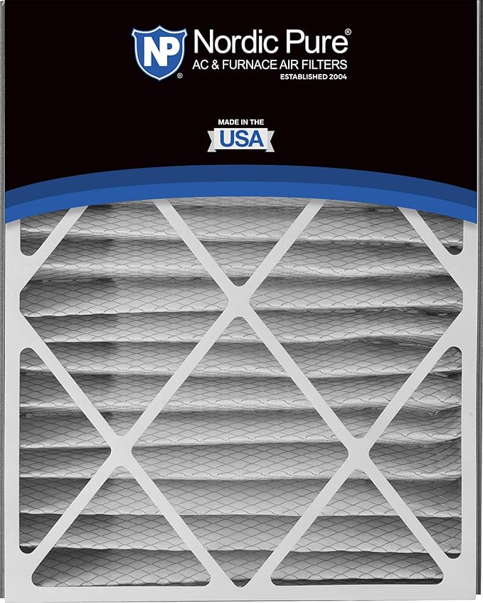 Nordic Pure 20x25x5 (Actual Size: 19 3/4 x 24 1/4 x 4 7/8) Air Bear Replacement 259112-102 MERV 12 Air Filters 2 Pack