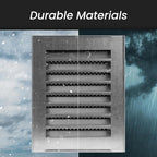 Repa Market 12" x 12" Inch (Inner Dimensions) Galvanized Steel Black Soffit Air Vent Cover - Louvered Square Gable Vent with Mesh Screen - Exhaust/Intake Ventilation Grill - Outdoor Metal Duct Grate