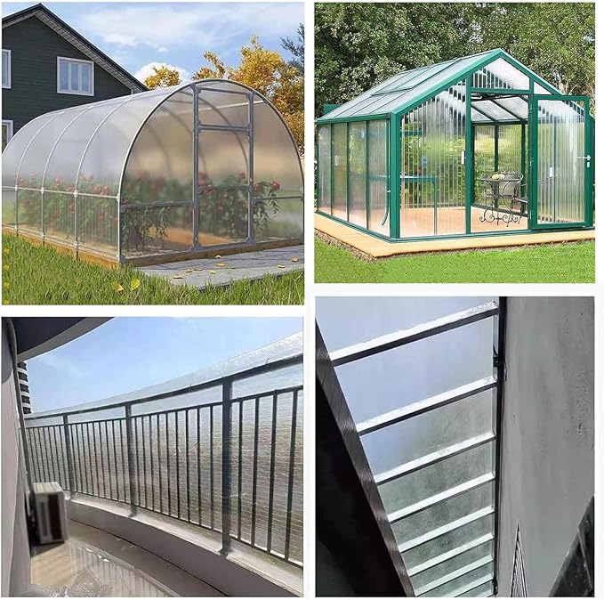 Glass Roof Pergola Polycarbonate Roofing Roll Polycarbonate Panels for Sunrooms, Open-Air Gardens, Greenhouses, Agricultural Use, Sheds(0.5x3m)