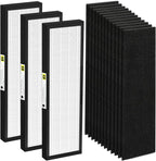 3-Pack FLT4825 HEPA Filter B Replacement Compatible with G-guardian Air Purifier Models AC4825 AC4300 AC4800 AC4850PT AC4900CA AC4820 AP2200CA with 12 Activated Carbon Pre-Filters
