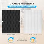 Smilyan 116130 Filter H Replacement True HEPA for Winix 5500-2 and AM80 Air Purifier, 3 Pack HEPA Filter Only (3 Hepa Filters)