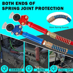 CheeMuii 15FT Semi Truck Air Line Kit with Gladhand Holder and Springs Kit Red & Blue Air Brake Hoses and 7 Way Trailer Cord 3-in-1 Air Lines Set for Semi Truck Trailer Tractor