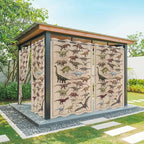 Vintage Outdoor Curtains for Patio Dinosaurs Biographies Retro Waterproof Outside Curtains with Grommet Top Weatherproof Curtain for Cabana Pergola Gazebo, 2 Pack, 54" W x 108" L