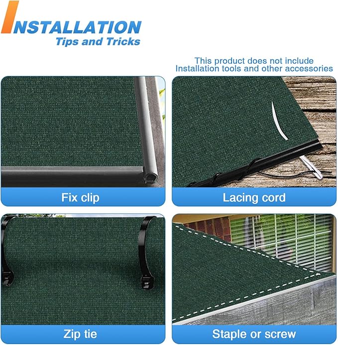 TANG Sun Shade Fabric Roll 8'x32' Shade Cloth for Garden Dark Green HDPE Mesh Shading Pergola Cover Replacement Canopy, 95% Blockage Sunshades for Outdoor Patio Backyard Plant