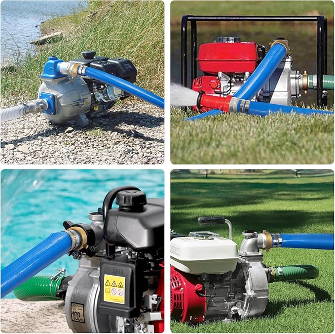 3" x 50 ft Backwash Hose for Swimming Pools, Heavy Duty PVC Lay Flat Water Discharge Hose,Durable Pool Drain Hose with Aluminum Pin Lug Fittings for Pump And Filters