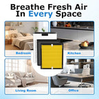 2 Pack KJ190L Filter Replacement Compatible with MOOKA KJ190L Air Purifier for Large Room, 2 Stage Filtration for Pollen Dust, 2 H13 HEPA Filters & 4 Washable PreFilters for Pets