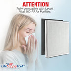 Vital 100-RF True HEPA Filter Set Compatible with LEVOIT Vital 100 Air Purifier Hepa + Activated Carbon Pre-Filter Replacement by LifeSupplyUSA