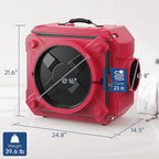 ALORAIR Air Scrubber with 3 Stage Filtration, Stackable Negative Air Machine for Industrial and Commercial Use, Heavy Duty Air Cleaner with MERV-10 Filter, HEPA/Activated carbon Filter, Red