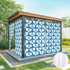 Blue Aircraft Waterproof Outdoor Curtains for Patio, Windproof Weatherproof Curtains with Weighted Hem, Modern Abstract Art Gradient Airplane Light Filtering Privacy Drapes for Porch 54"x 108"