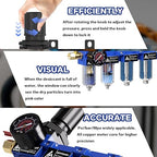 1/4'' NPT Compressed Air Dryer, 4 Stage Air Drying System,Brass Filter, Coalescing Filter,Double Desiccant Dryers & Air Regulator,Metal Bowl, Semi-Auto Drain,Industrial Grade-Blue