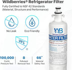 Wildberries ADQ36006101 Replacement for LG® LT700P®, LFXS30766S, LFDS22520S, LFX28968ST, LFXS24623S, LFXS29766S Refrigerator Water Filter, Kenmore® 9690, 469690, ADQ36006102, LT120F®, RWF1200A, 3 PACK