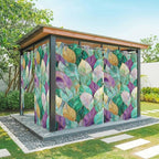 Leaves Outdoor Curtains for Patio Gorgeous Leaf Abstract Spring Waterproof Outside Curtains with Grommet Top Weatherproof Curtain for Cabana Pergola Gazebo, 2 Pack, 54" W x 108" L