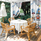 Ocean Gnome Outdoor Curtains for Patio Summer Marine Plumeria Shell Wooden Waterproof Outside Curtains with Grommet Top Weatherproof Curtain for Cabana Pergola Gazebo, 2 Pack, 54" W x 95" L