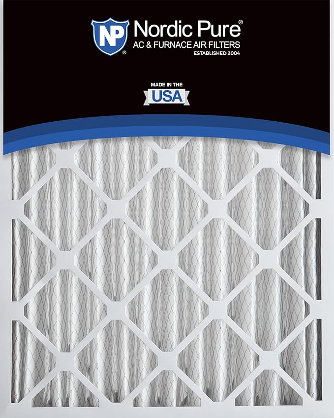 Nordic Pure 20x25x4 (Actual Size: 19 1/2 x 24 1/2 x 3 5/8) Pleated MERV 8 Air Filter 1 Pack