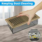 4 x 8'' Floor Vent Cover Trap, Floor Vent Screen Net for Home Floor, Air Vent Filter Mesh Catches Coin, Toys, Pet Food and Hair, Keeps Duct Cleaning - with Spreader Bar 4 Pack