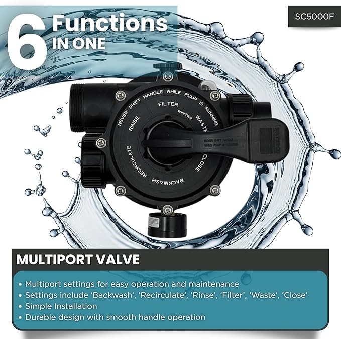 HALF OFF PONDS Simply Clear Koi Pond Filter System with 2HP Blower – Filters Ponds Up to 5,000 Gallons – Bio Comb Media, 6-Way Valve, Pressure Gauge- Mechanical & Biological Filtration