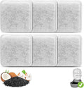 6 Pack Charcoal Replacement Filters for 0.5/1/2.5/4 GAL Gravity Waterer, YOIHABV Cat Fountain Filters, Dog Water Dispenser Filters, Pet Fountain Filter Replacement, Control Chlorine and Odor