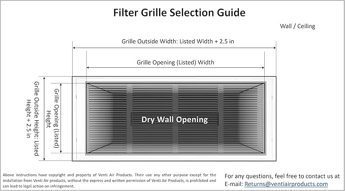 Venti Air 24" X 20" Steel Return Air Filter Grille - Removable Face/Door for 1 inch Filters - HVAC Duct Cover Grill (2-3 Business Day Delivery) [Outer Dimension: 26.5"W X 22.5" H]