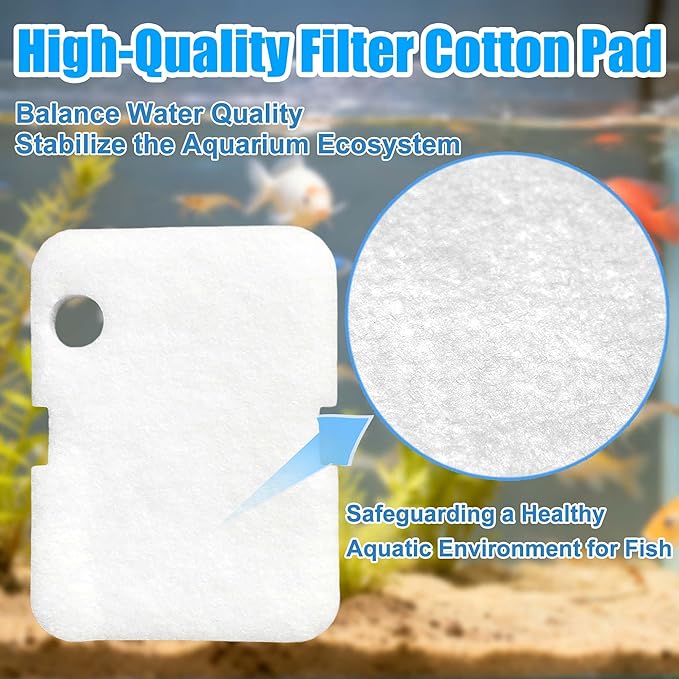 Replacement Canister Filter Pads for Cascade 700/1000 CCF2UL/CCF3UL Generic Aquarium Floss Media, 2 Upgraded Activated Carbon-Coarse-Activated Carbon Filter Pads and 6 White Floss (8)
