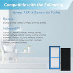 Nispira AER1 Filter Replacement for Holmes Air Purifier HAPF30AT HAP242-NUC Total Air 4 HEPA 4 Carbon Booster, Remove Odor Smoke VOCs 1.2 x 10 x 4.6 Inches