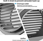 6" in Heavy Duty Thickened 304 Stainless Steel Air Vent Cover Louvered Grille Cover Vent Hood Flat Ducting Ventilation Air Vent Wall Air Outlet with Fly Screen Mesh for House (6inch-150mm Flat Black)
