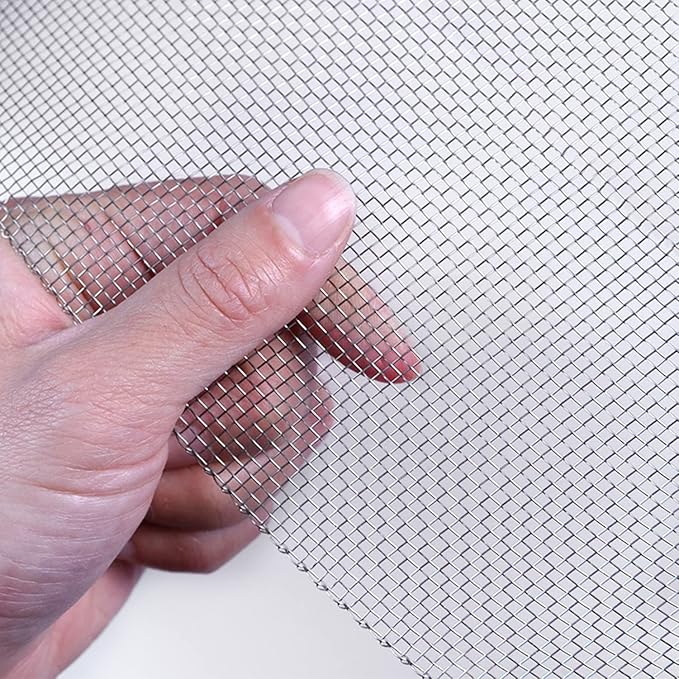 Stainless Steel Woven Wire Mesh, 14 Mesh Rodent Control Cage Net Garden Insect Screen Corrosion-Resistant Filter - 1.54mm Hole