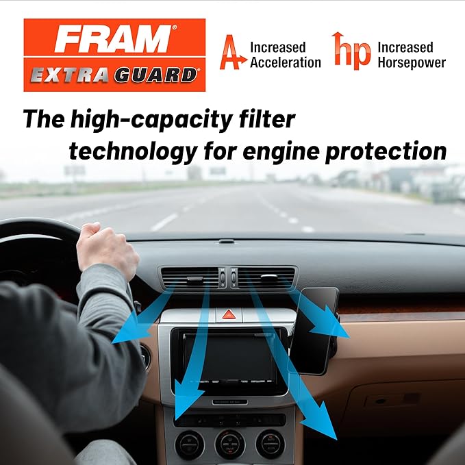 FRAM Extra Guard CA8755A Replacement Engine Air Filter for Select Cadillac, Chevrolet, and GMC Models, Provides Up to 12 Months or 12,000 Miles Filter Protection