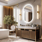 LUVODI Lighted LED Bathroom Mirror: 48x24IN Wall Mounted Dimmable 3 Colors Makeup Mirror with Bright Back Lit - Smart Mirror Anti Fog with Touch Switch Memory Function for Restroom Bedroom Living Room