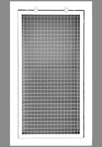 HVAC Premium 6'' x 18'' Cube Core Eggcrate Return Air Filter Grille for 1'' Filter - Aluminum - White [Outer Dimensions: 8.5'' x 20.5]