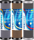 ICEPURE 3-Stage 2.5" x 10" Whole House CTO Activated Carbon Water Filter Set, Activated Carbon Block, KDF Cartridge and Upgraded Activated Carbon Heavy Metal Remove Filter Replacement Kit, Pack of 1
