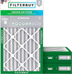Filterbuy 22x36x4 Air Filter MERV 8 Essential Dust & Allergy Defense (3-Pack), Electrostatic Pleated HVAC AC Furnace Filters Replacement, Made in USA (Actual Size: 21.50 x 35.50 x 3.63)