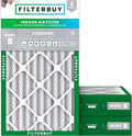 Filterbuy 16x25x4 Air Filter MERV 8 Essential Dust & Allergy Defense (3-Pack), Electrostatic Pleated HVAC AC Furnace Filters Replacement, Made in USA (Actual Size: 15.50 x 24.50 x 3.63)