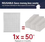 20x24x1 Electrostatic Air Filter, MERV 8 Washable & Reusable Aluminum AC/HVAC Furnace Filter, Lifetime Permanent Air Filter, Easy to Clean, Increases Airflow(Actual Size:19.37x 19.37x3.58)