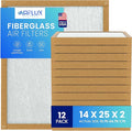 Fiberglass Air Filter -14x25x2Air Filter 12 Pack - Non Pleated 14"x25"x2", AC Filters for Home, Fiberglass, HVAC filters, Heater, Furnace Catcher for Dust - 1 YEAR SUPPLY