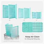 6 x 6 Inch Air Filter for 4 Inch Filter Box - Replacement Filter - W-Shaped EU3 Filtration Class, ISO Coarse 40% - Dust Collection, Lint Catcher/Trap, Air Filtration - Steel Wire Mesh