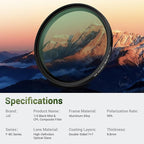 67mm Black Diffusion 1/4 & Reflectivity CPL 2 in-1 Filter with Lens Cap, Dreamy Softens Highlights with Effective Polarization, Mist Cinematic Polarizer Effect Filter with ND2 Reduction