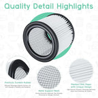 90398 HEPA Replacement Filter - Small Cartridge Vacuum Filter Pack of 2 Fit for Shop-Vac 90398/118692, 9039800, 903-98, 903-98-00 Wet and Dry Vacuum (2 Filters+ 1 Brush)