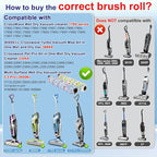 Lemige Brush Filter Replacement Parts for Bissell CrossWave Vacuum 3888A 1785 Pet Pro 2306A Cordless Wet Dry Vac, 2 Pack 2460 Pet Brush Rolls 2 Pack 1868 Multi-Surface Brush 4 Pack 1866 Vacuum Filters