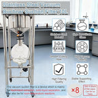 50L Vacuum Filtration System, Negative Pressure Suction Filter with Stainless Steel Buchner Funnel & Glass Filter Flask, Discharge Valve & Brake Casters, for Lab Chemical Industrial Use