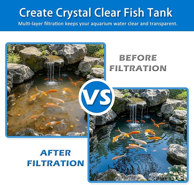 2" Thick Koi Pond Filter Pad, 18" x 36" Fish Pond Filters for Outdoor Ponds, Pond Filter Media, Pond Filter Material White Bulk Roll-Cut to Size-Fit for Aquarium Filter Floss