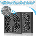 PATIKIL 70mm Fan Filter Grill, 6 Pcs Plastic Ventilation Dustproof Grill Cover Cooling Ventilator with Screws for Industry Workshop Computer Case Refrigerators Air Conditioning, Black