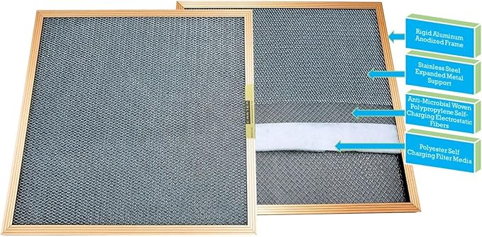 CARTER | Gold | MERV 8 | HVAC & Furnace Filter | Washable Electrostatic ((20x24x1))