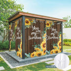 Summer Outdoor Curtains for Patio Sunflowers Eucalyptus Leaves Wood Waterproof Outside Curtains with Grommet Top Weatherproof Curtain for Cabana Pergola Gazebo, 1 Panel, 54" W x 84" L