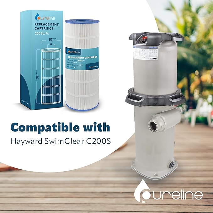 Pureline Pool Replacement Cartridge Filter 2-Pack, 200 Sq Ft, PL0167, Compatible with Hayward Swimclear C200S, CX200XRE, Unicel C-9442