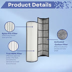 Nispira TPP440 TPP440F Filter Replacement for Envion Therapure TPP540 TPP640 TPP640S AP200 Air Purifier True HEPA with Activated Carbon, 1 Pack