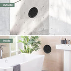 Vent Systems 8" Inch (Opening Dimensions) Black Soffit Vent Cover - Plastic Return Air Vent Cover - Round Ventilation Grille with Mesh Screen - HVAC Register Louver for Bathroom, Home, Kitchen